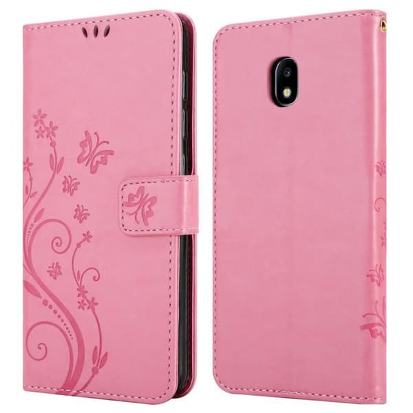 Samsung Galaxy J3 2017 Skal Fodral i blomdesign Mobilskydd Case Cover med magnetisk stängning, ståfunktion och kortplatser