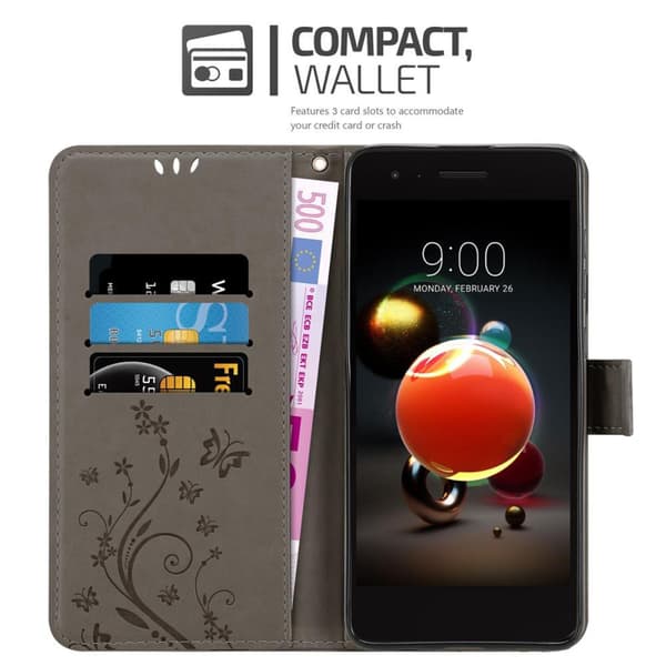 Deksel til LG K8 2018 / K9 2018 Lommebokdeksel i blomster design med magnetisk lukking, stativfunksjon og kortplasser