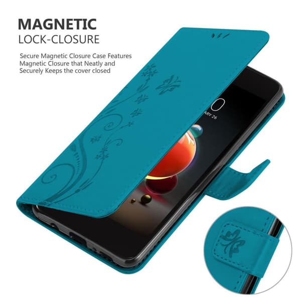 Deksel til LG K8 2018 / K9 2018 Lommebokdeksel i blomster design med magnetisk lukking, stativfunksjon og kortplasser