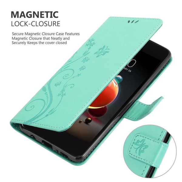 Deksel til LG K8 2018 / K9 2018 Lommebokdeksel i blomster design med magnetisk lukking, stativfunksjon og kortplasser