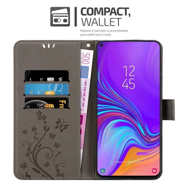 Deksel til Samsung Galaxy A8s Lommebokdeksel i blomster design med magnetisk lukking, stativfunksjon og kortplasser