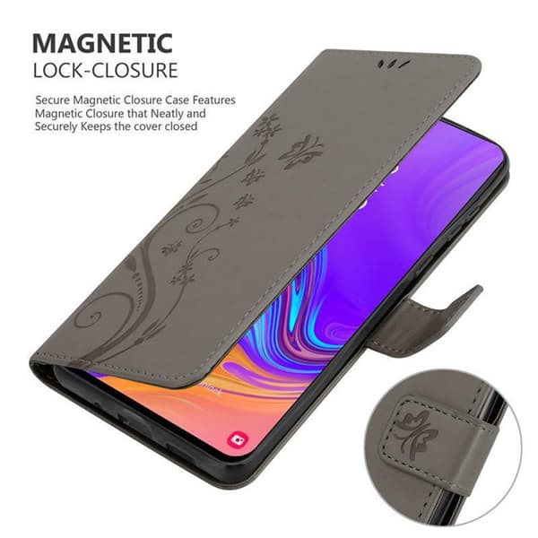 Deksel til Samsung Galaxy A8s Lommebokdeksel i blomster design med magnetisk lukking, stativfunksjon og kortplasser