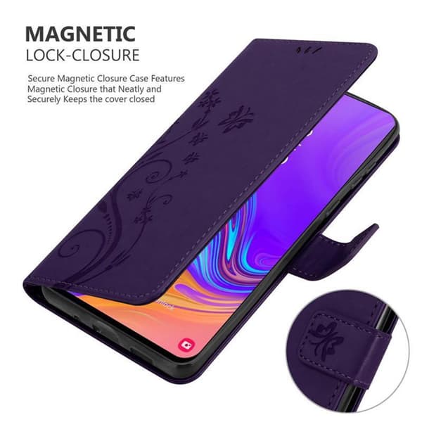 Deksel til Samsung Galaxy A8s Lommebokdeksel i blomster design med magnetisk lukking, stativfunksjon og kortplasser