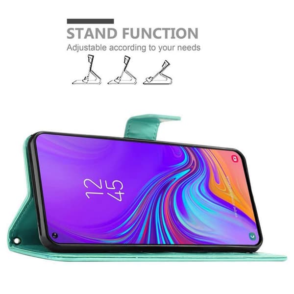 Deksel til Samsung Galaxy A8s Lommebokdeksel i blomster design med magnetisk lukking, stativfunksjon og kortplasser