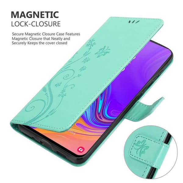 Deksel til Samsung Galaxy A8s Lommebokdeksel i blomster design med magnetisk lukking, stativfunksjon og kortplasser