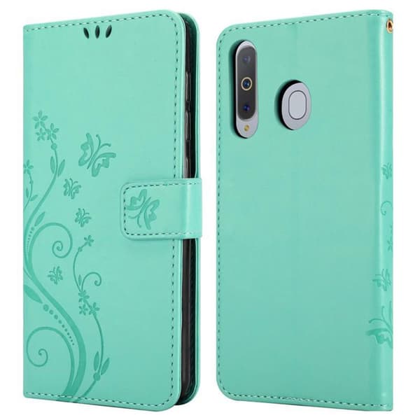 Samsung Galaxy A8s Skal Fodral i blomdesign Mobilskydd Case Cover med magnetisk stängning, ståfunktion och kortplatser