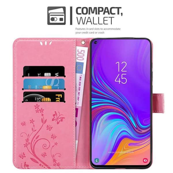 Samsung Galaxy A8s Skal Fodral i blomdesign Mobilskydd Case Cover med magnetisk stängning, ståfunktion och kortplatser