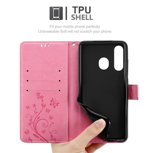 Samsung Galaxy A8s Skal Fodral i blomdesign Mobilskydd Case Cover med magnetisk stängning, ståfunktion och kortplatser