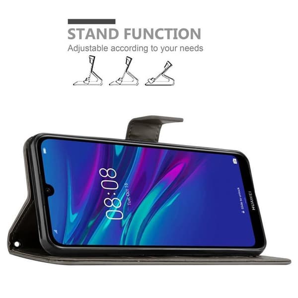 Huawei Y6 2019 Suojakotelo Suojakuori Lompakkokotelo Matkapuhelinkotelo Kukat jossa on magneettisuljenta, jalusta-toiminto ja korttipaikat