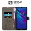 Miniatyrbilde 3 av 9: Deksel til Huawei Y6 2019 Lommebokdeksel i blomster design med magnetisk lukking, stativfunksjon og kortplasser