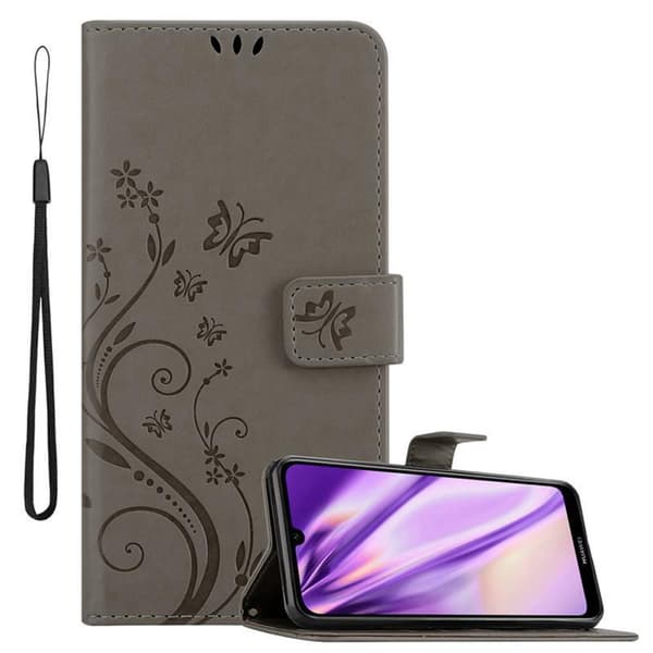 Deksel til Huawei Y6 2019 Lommebokdeksel i blomster design med magnetisk lukking, stativfunksjon og kortplasser