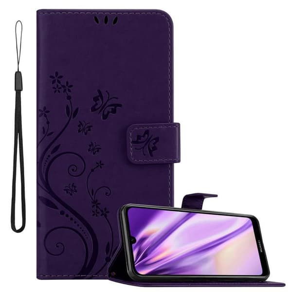 Huawei Y6 2019 Pungetui Cover Blomster () BLOMSTER LILLA