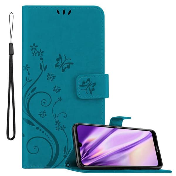 Deksel til Huawei Y6 2019 Lommebokdeksel i blomster design med magnetisk lukking, stativfunksjon og kortplasser