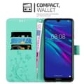 Miniatyrbilde 3 av 9: Deksel til Huawei Y6 2019 Lommebokdeksel i blomster design med magnetisk lukking, stativfunksjon og kortplasser