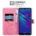Miniatyrbilde 3 av 9: Deksel til Huawei Y6 2019 Lommebokdeksel i blomster design med magnetisk lukking, stativfunksjon og kortplasser