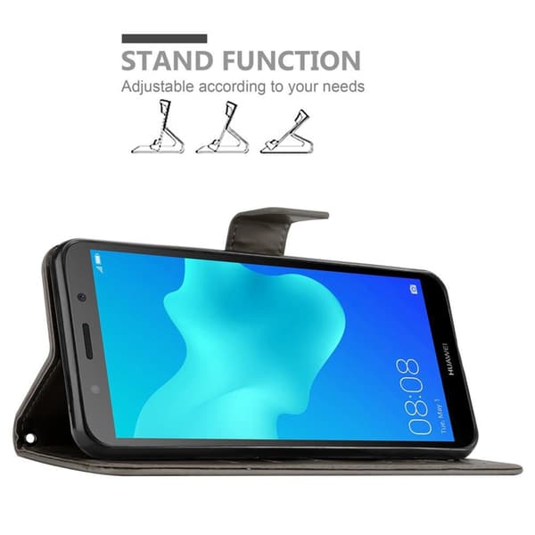 Huawei Y5 PRIME 2018 / Y5 2018 Skal Fodral i blomdesign Mobilskydd Case Cover med magnetisk stängning, ståfunktion och kortplatser