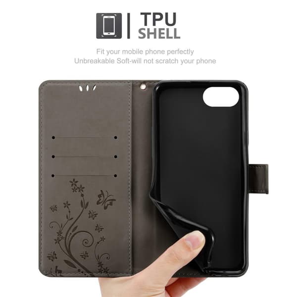 Huawei Y5 PRIME 2018 / Y5 2018 Skal Fodral i blomdesign Mobilskydd Case Cover med magnetisk stängning, ståfunktion och kortplatser