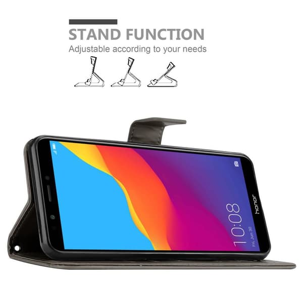 Honor 7C / Huawei Y7 2018 Suojakotelo Suojakuori Lompakkokotelo Matkapuhelinkotelo Kukat jossa on magneettisuljenta, jalusta-toiminto ja korttipaikat