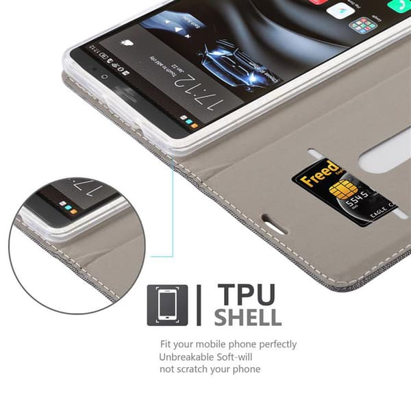 Deksel til Huawei MATE 8 Lommebokdeksel med magnetisk lukking, stativfunksjon og kortlomme