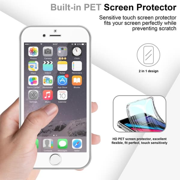 iPhone 6 PLUS / 6S PLUS Suojakuori Suojakotelo 360° ympäryssuojaus näytönsuojuksen kanssa