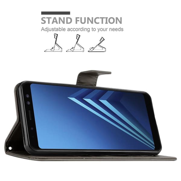 Deksel til Samsung Galaxy A8 2018 Lommebokdeksel i blomster design med magnetisk lukking, stativfunksjon og kortplasser