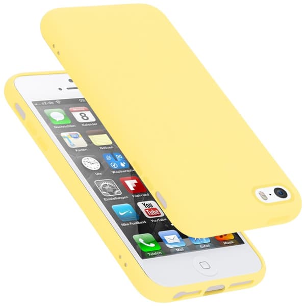 Apple iPhone 5 / 5S / SE 2016 Suojakotelo Suojakuori valmistettu joustavasta TPU-silikonista LIQUID KELTAINEN