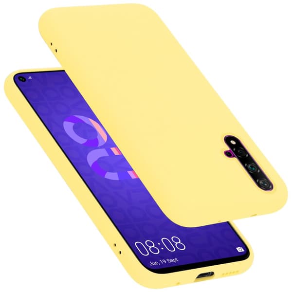 Honor 20 / 20S / Huawei NOVA 5T Skal Fodral av flexibelt TPU-silikon Case Cover LIQUID GUL