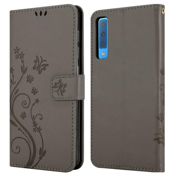 Samsung Galaxy A7 2018 Pungetui Cover Blomster ()