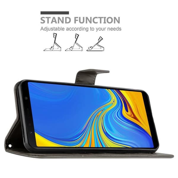Samsung Galaxy A7 2018 Suojakotelo Suojakuori Lompakkokotelo Matkapuhelinkotelo Kukat jossa on magneettisuljenta, jalusta-toiminto ja korttipaikat