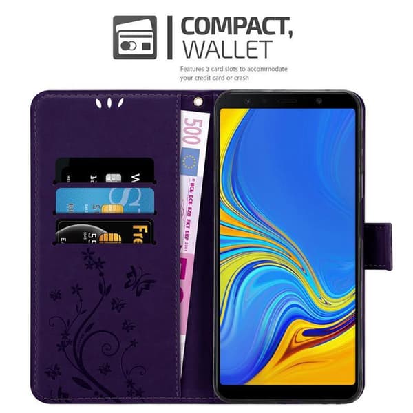 Samsung Galaxy A7 2018 Pungetui Cover Blomster ()