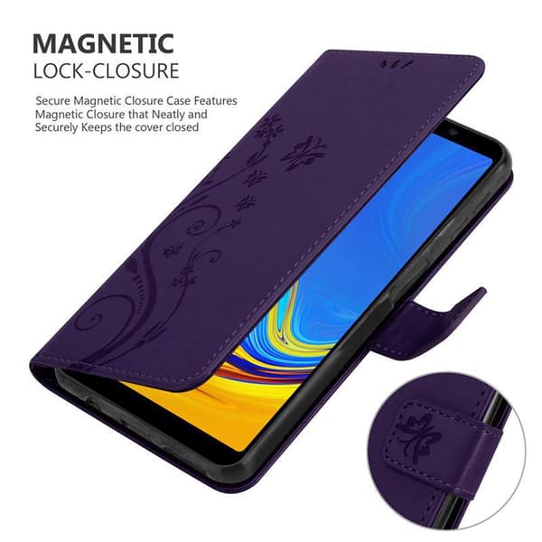 Samsung Galaxy A7 2018 Pungetui Cover Blomster ()