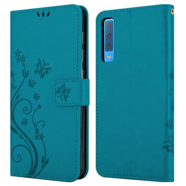 Samsung Galaxy A7 2018 Pungetui Cover Blomster ()