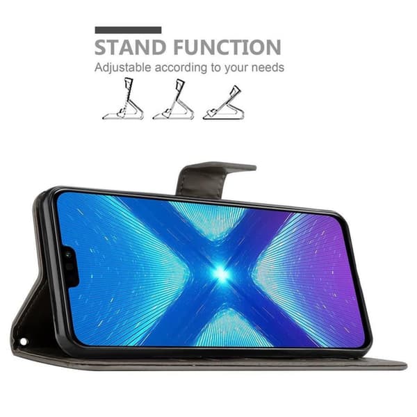 Honor 8X Suojakotelo Suojakuori Lompakkokotelo Matkapuhelinkotelo Kukat jossa on magneettisuljenta, jalusta-toiminto ja korttipaikat