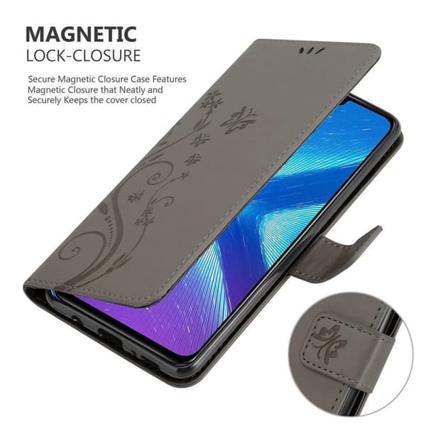 Honor 8X Suojakotelo Suojakuori Lompakkokotelo Matkapuhelinkotelo Kukat jossa on magneettisuljenta, jalusta-toiminto ja korttipaikat
