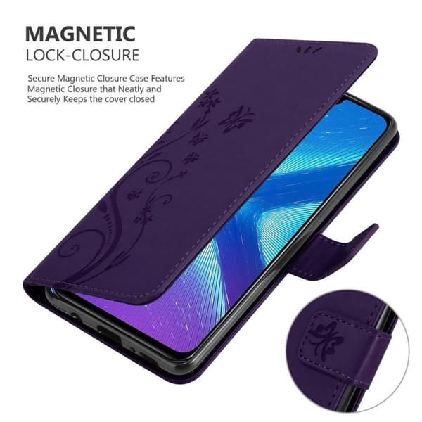 Honor 8X Suojakotelo Suojakuori Lompakkokotelo Matkapuhelinkotelo Kukat jossa on magneettisuljenta, jalusta-toiminto ja korttipaikat