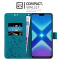 Pikkukuva 3 / 8: Honor 8X Suojakotelo Suojakuori Lompakkokotelo Matkapuhelinkotelo Kukat jossa on magneettisuljenta, jalusta-toiminto ja korttipaikat