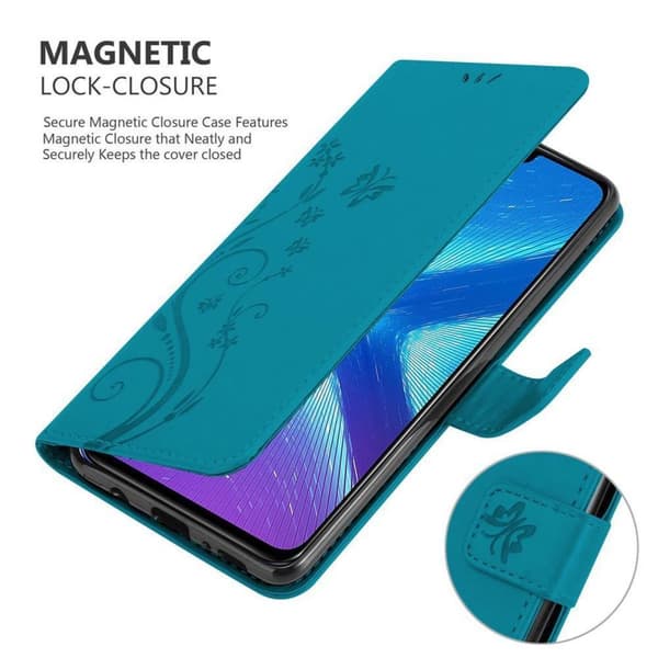 Honor 8X Suojakotelo Suojakuori Lompakkokotelo Matkapuhelinkotelo Kukat jossa on magneettisuljenta, jalusta-toiminto ja korttipaikat