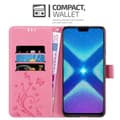 Pikkukuva 3 / 8: Honor 8X Suojakotelo Suojakuori Lompakkokotelo Matkapuhelinkotelo Kukat jossa on magneettisuljenta, jalusta-toiminto ja korttipaikat