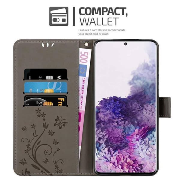 Samsung Galaxy S20 Skal Fodral i blomdesign Mobilskydd Case Cover med magnetisk stängning, ståfunktion och kortplatser