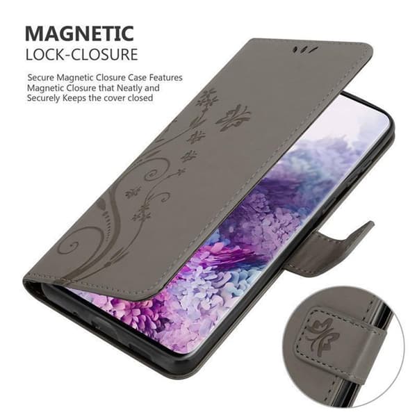 Samsung Galaxy S20 Skal Fodral i blomdesign Mobilskydd Case Cover med magnetisk stängning, ståfunktion och kortplatser