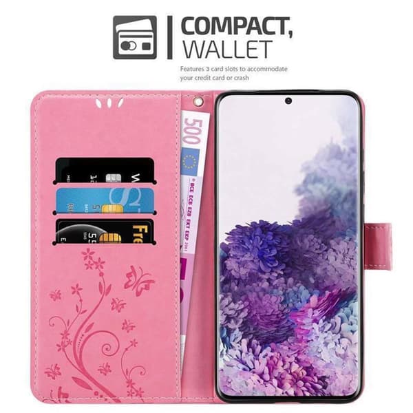 Samsung Galaxy S20 Suojakotelo Suojakuori Lompakkokotelo Matkapuhelinkotelo Kukat jossa on magneettisuljenta, jalusta-toiminto ja korttipaikat