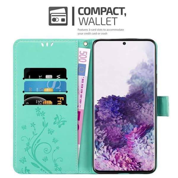 Samsung Galaxy S20 Skal Fodral i blomdesign Mobilskydd Case Cover med magnetisk stängning, ståfunktion och kortplatser