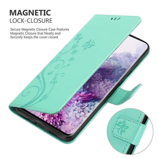 Samsung Galaxy S20 Skal Fodral i blomdesign Mobilskydd Case Cover med magnetisk stängning, ståfunktion och kortplatser