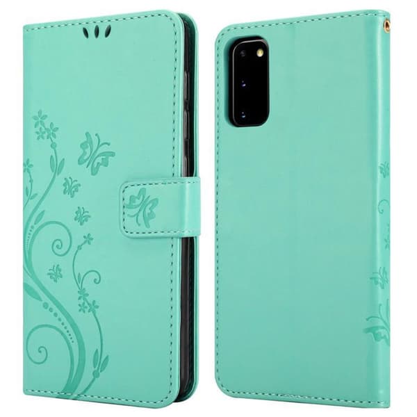 Samsung Galaxy S20 Skal Fodral i blomdesign Mobilskydd Case Cover med magnetisk stängning, ståfunktion och kortplatser