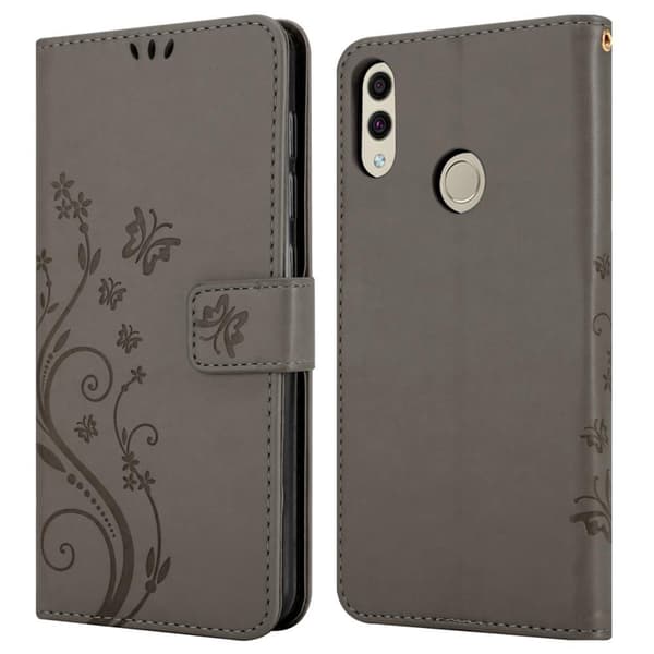 Honor 8C Skal Fodral i blomdesign Mobilskydd Case Cover med magnetisk stängning, ståfunktion och kortplatser