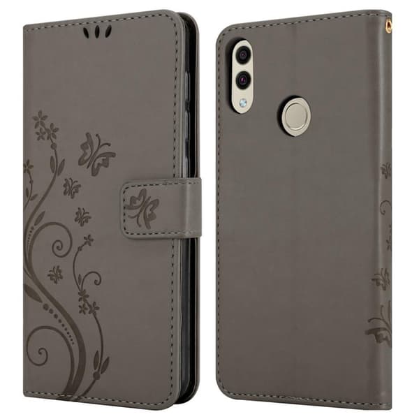 Honor 8C Skal Fodral i blomdesign Mobilskydd Case Cover med magnetisk stängning, ståfunktion och kortplatser
