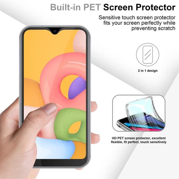Deksel til Samsung Galaxy A01 360° helkroppsbeskyttelse Silikondeksel foran og bak, allroundbeskyttelse med skjermbeskyttelse