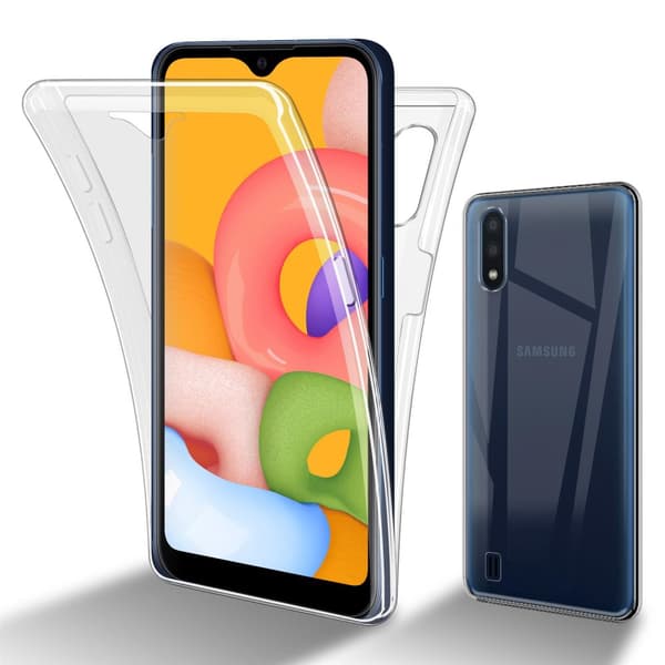 Deksel til Samsung Galaxy A01 360° helkroppsbeskyttelse Silikondeksel foran og bak, allroundbeskyttelse med skjermbeskyttelse