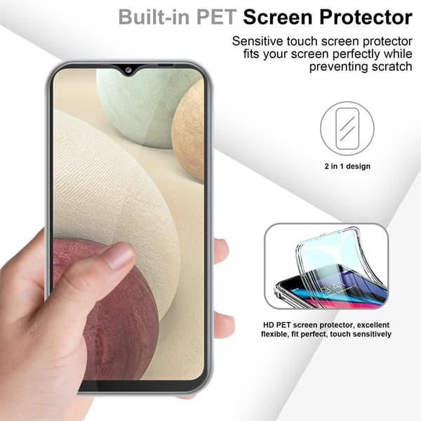 Deksel til Samsung Galaxy A12 / M12 360° helkroppsbeskyttelse Silikondeksel foran og bak, allroundbeskyttelse med skjermbeskyttelse