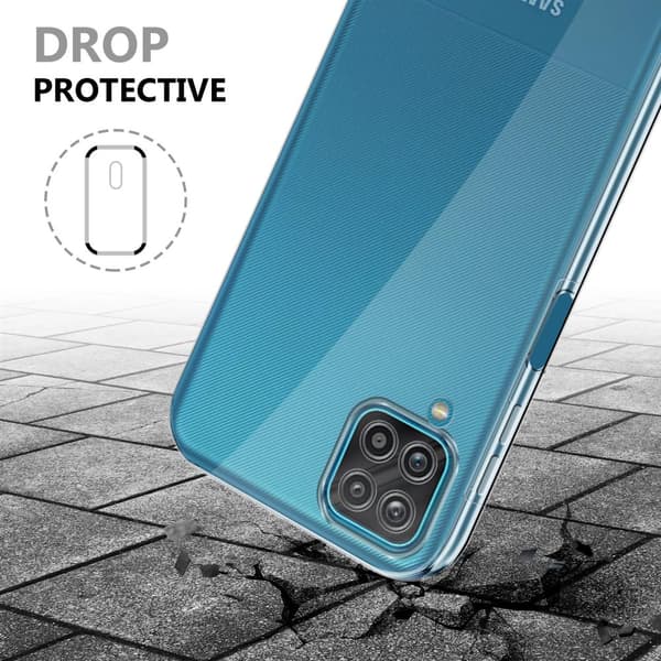 Deksel til Samsung Galaxy A12 / M12 360° helkroppsbeskyttelse Silikondeksel foran og bak, allroundbeskyttelse med skjermbeskyttelse